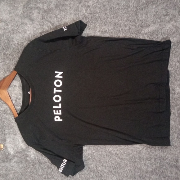 Peloton Black Crew Neck Tee Short Sleeve Workout Casual Womens Large - Picture 2 of 8